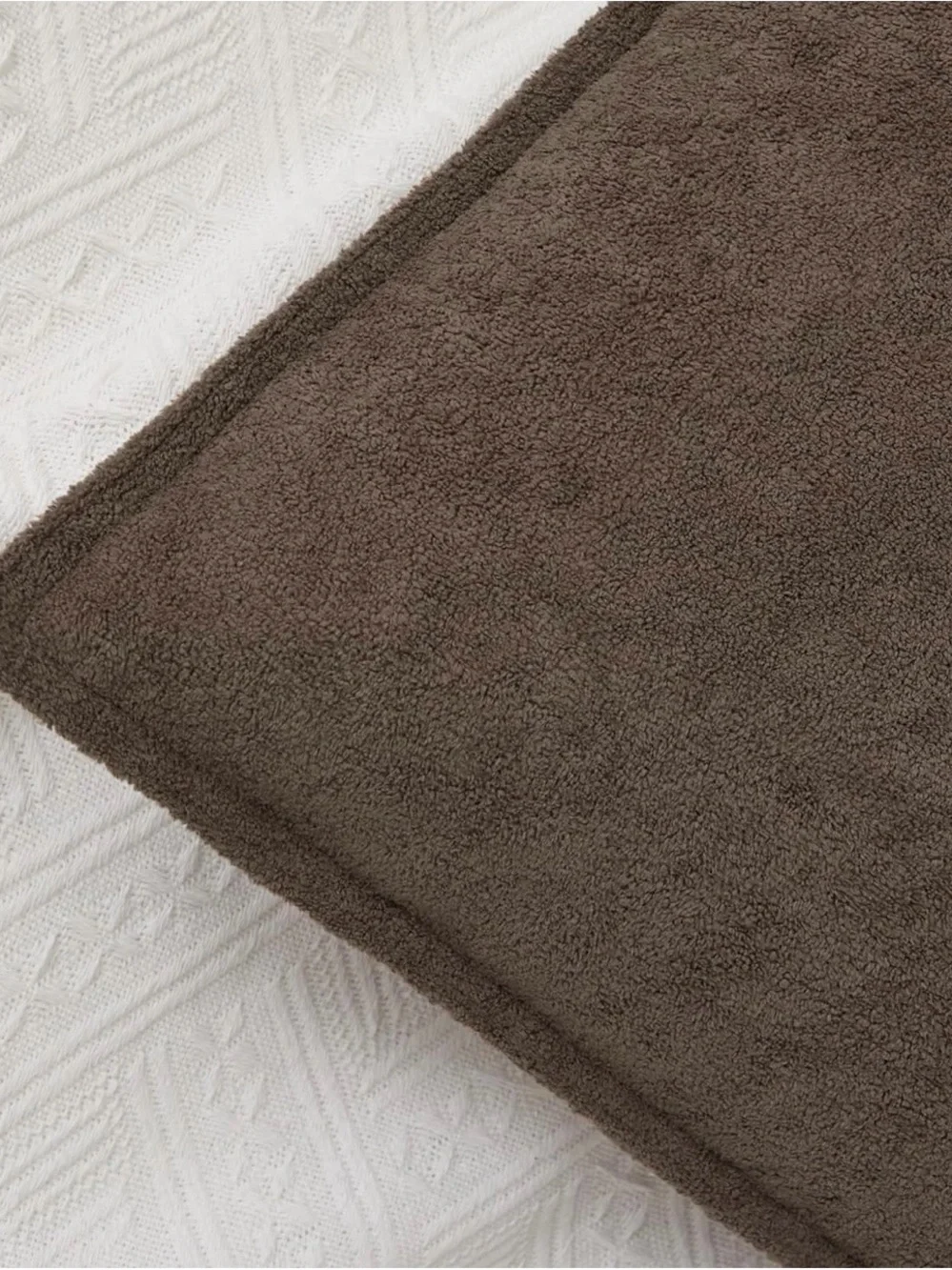 Soft Plush Decorative Lumbar Pillow Cover  in Coco Brown